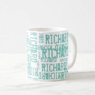 cool & modern blue typography coffee mug
