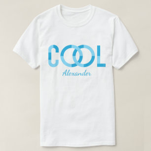Cool Modern Blue Typography Name Customised T-Shirt