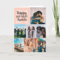 Cool modern blush photos collage grid 21 birthday