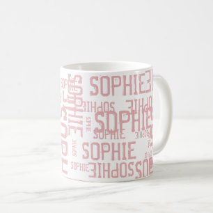 Cool & Modern Blush Pink Typography Coffee Mug