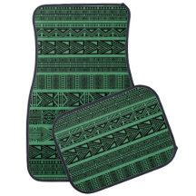 Cool Modern Boho Black and Green Pattern Strips