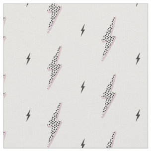 Cool modern bolt power sign white neutral  fabric