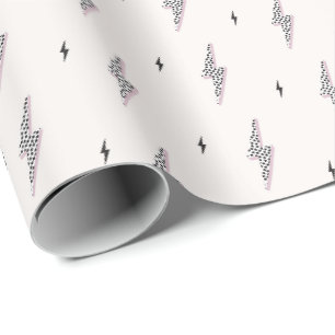 Cool modern bolt power sign white neutral wrapping paper