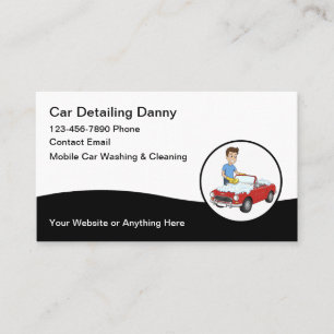 Cool Modern Car Wash Detailing Business Cards