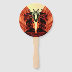Cool modern collage of historical Rome in red Hand Fan