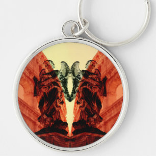 Cool modern collage of historical Rome in red Key Ring