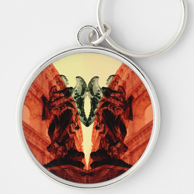 Cool modern collage of historical Rome in red Key Ring (Front)