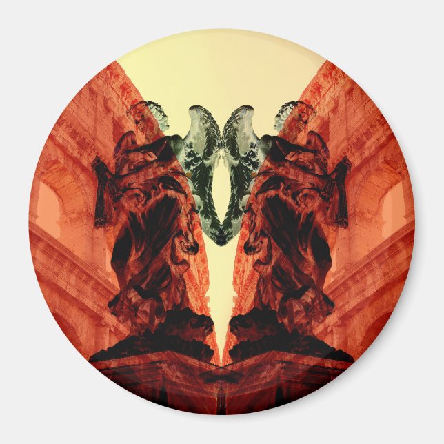 Cool modern collage of historical Rome in red Magnet (Front)