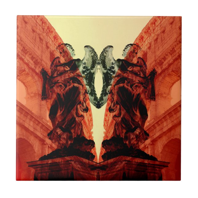 Cool modern collage of historical Rome in red Tile (Front)
