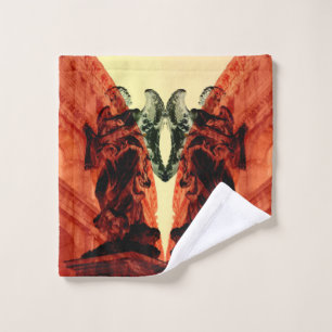Cool modern collage of historical Rome in red Wash Cloth