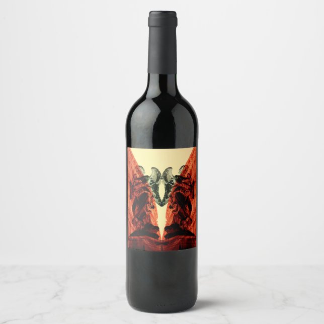 Cool modern collage of historical Rome in red Wine Label (Front)