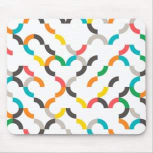 Cool, modern, colorful, trendy circular geometric mouse mat