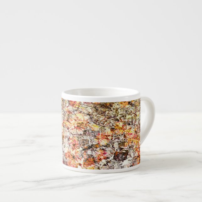 Cool, modern, colourful abstract background espresso cup (Front Right)