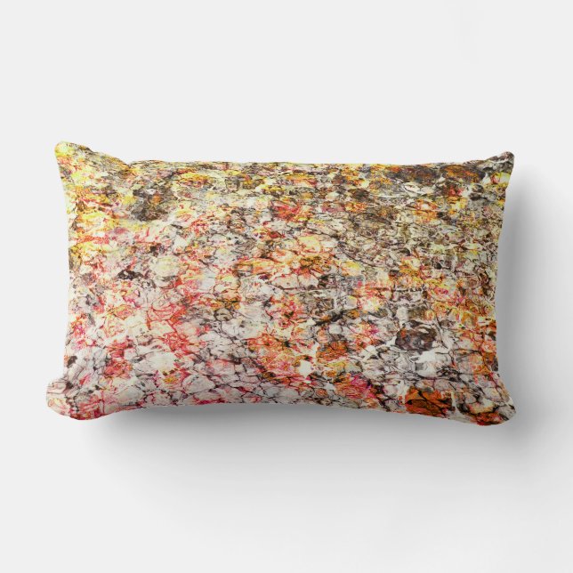 Cool, modern, colourful abstract background lumbar cushion (Front)
