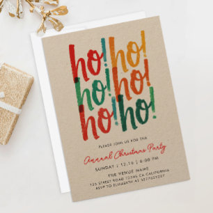 Cool Modern Colourful Christmas Calligraphy Script Invitation