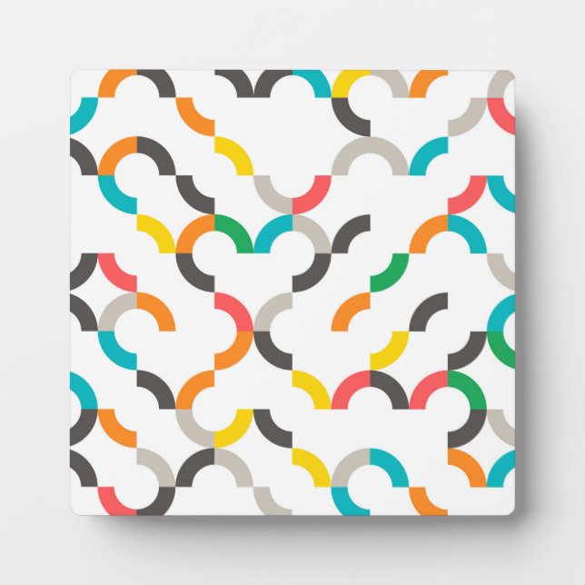 Cool, modern, colourful, trendy circular geometric plaque (Front)