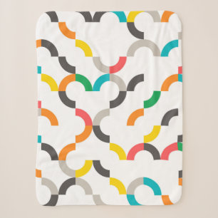 Cool, modern, colourful, trendy circular geometric sherpa blanket