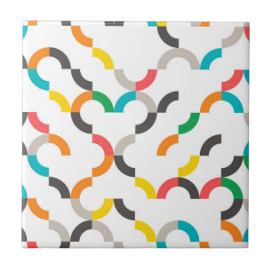 Cool, modern, colourful, trendy circular geometric tile