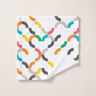 Cool, modern, colourful, trendy circular geometric wash cloth