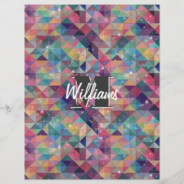 Cool modern colourful triangles geometric pattern (Front)
