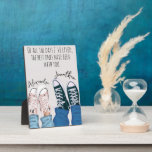 Cool Modern Couple Him & Her Legs in Sneakers Plaque<br><div class="desc">Customisable text and names design with modern hip couple's legs in sneakers and jeans laying together, with customisable text "Of all the days I've lived, the best ones have been with you." The design would work great for him or her, for an anniversary, Valentine's day, or just to show your...</div>