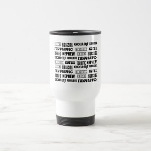 Cool Modern Design 4 Nephews Positive Words Travel Mug