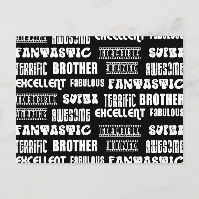 Cool Modern Design for Brothers : Positive Words Postcard (Front)