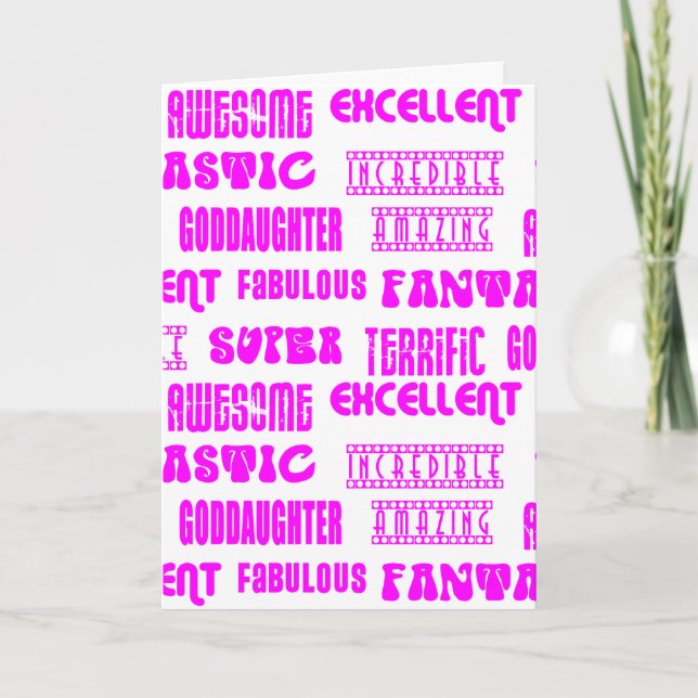 Cool Modern Design for Goddaughters Positive Words Holiday Card (Front)