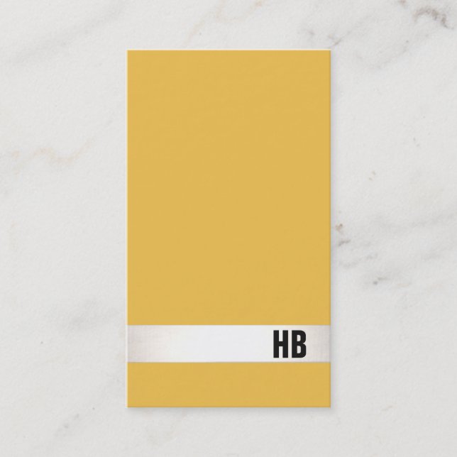 Cool Modern Designer Monogram Mustard Yellow Business Card (Front)