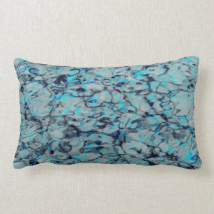 Cool, modern digital art of blue watercolor lumbar cushion