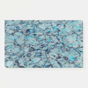 Cool, modern digital art of blue watercolor post-it notes
