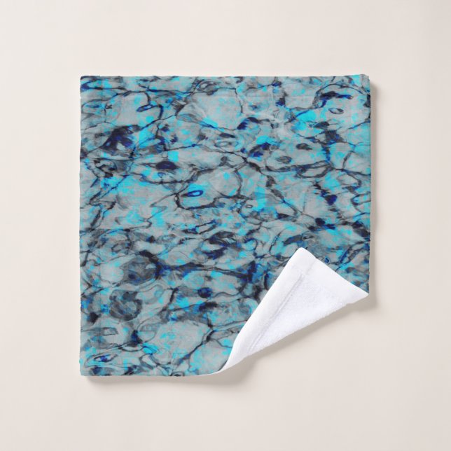 Cool, modern digital art of blue watercolor wash cloth (Wash Cloth)