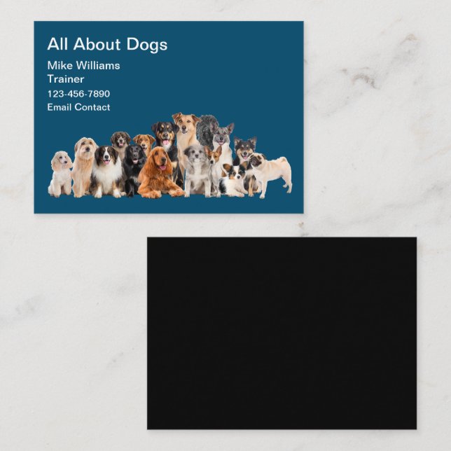 Cool Modern Dog Trainer New Business Cards (Front/Back)