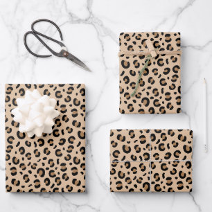 Cool modern elegant animal print leopard wrapping paper sheet