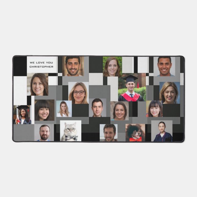 Cool Modern Family Gift For Men 18 Photos Love You Desk Mat (Front)