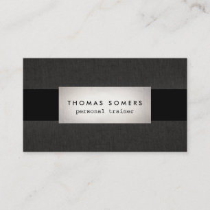 Cool Modern Faux Silver Personal Trainer Business Card