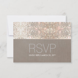 Cool Modern Faux Silver Sequins RSVP