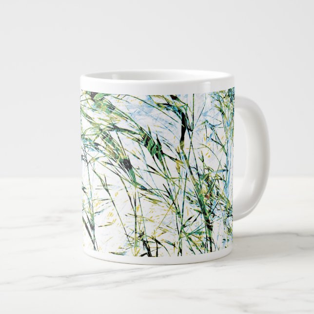 Cool modern floral flower pattern art design large coffee mug (Front Right)