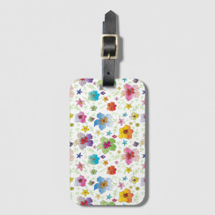 Cool Modern Flower Pattern Luggage Tag
