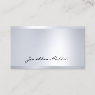 Cool Modern Glamourous Silver Look Elegant Top Business Card
