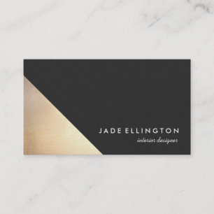 Cool Modern Gold Black and Gold Geometric Designer Business Card