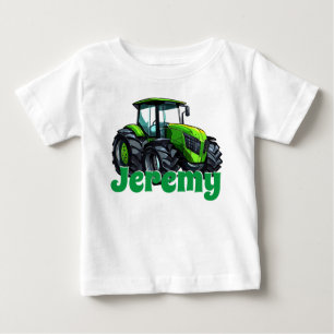 Cool Modern Green Tractor Baby T-Shirt
