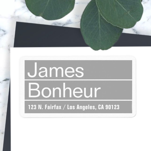 Cool Modern Grey Return Address Label (Creator Uploaded)