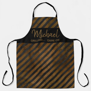 Cool Modern Grilling Chef Cook Bold Stripes  Apron