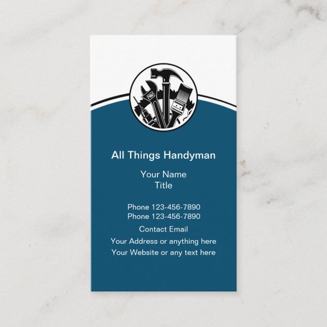 Cool Modern Handyman Construction Theme Business Card (Front)