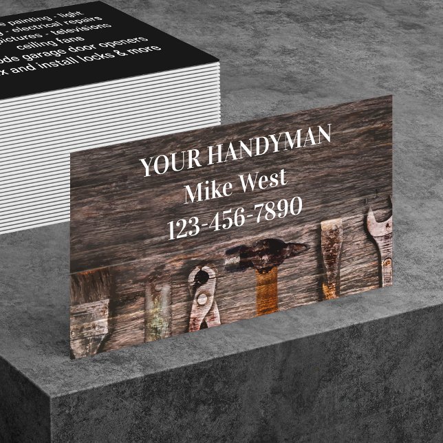 Cool Modern Handyman Double Side Business Cards (Creator Uploaded)