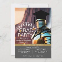 Cool Modern Knight Gamer Guy Grad