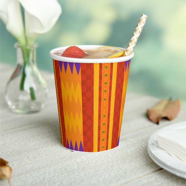 Cool Modern Kwanzaa Print Paper Cups (Insitu)