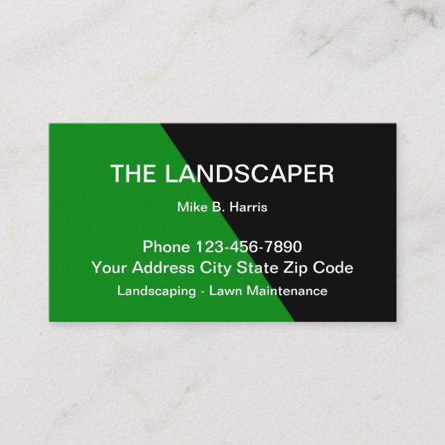 Cool Modern Landscaping Business Card Unique (Front)