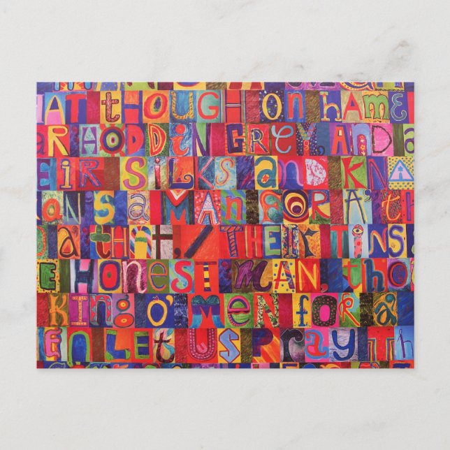 Cool modern letter mosaic postcard (Front)